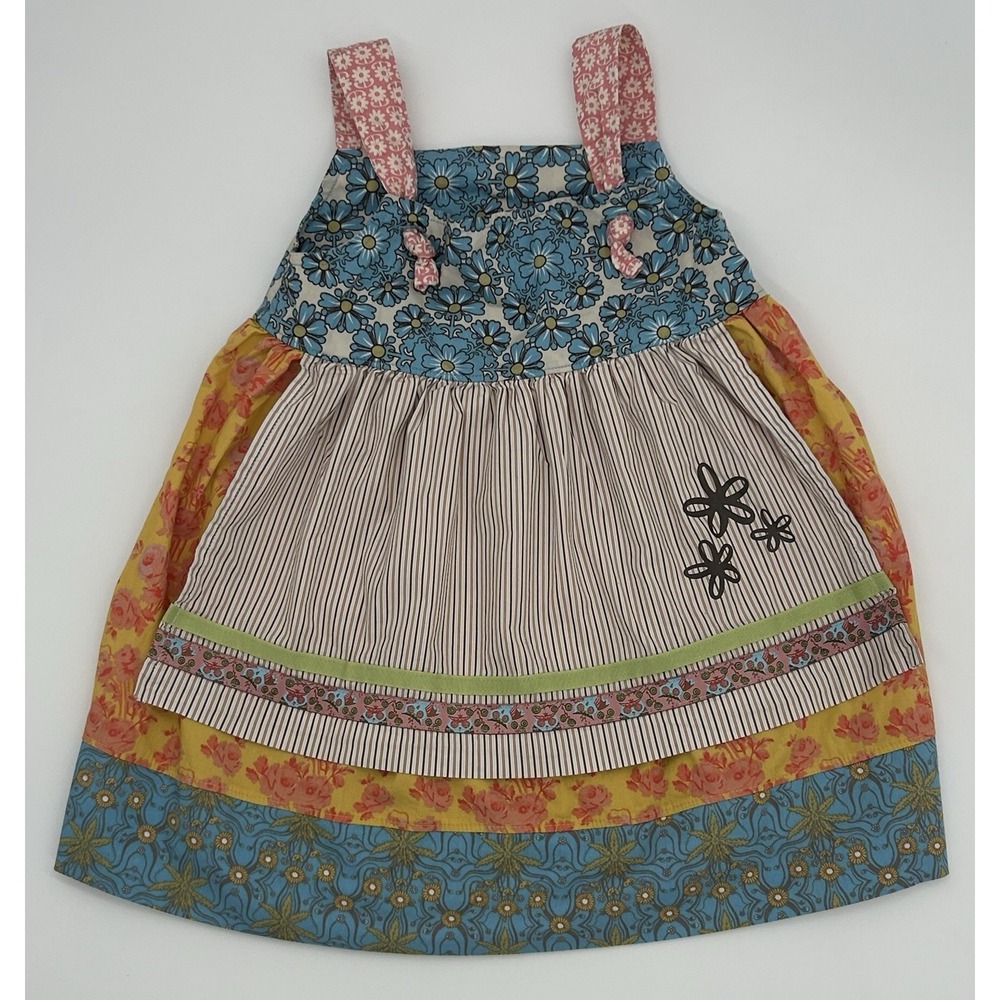 Matilda Jane Girls Floral Aprin Knot Style Dress Size 2